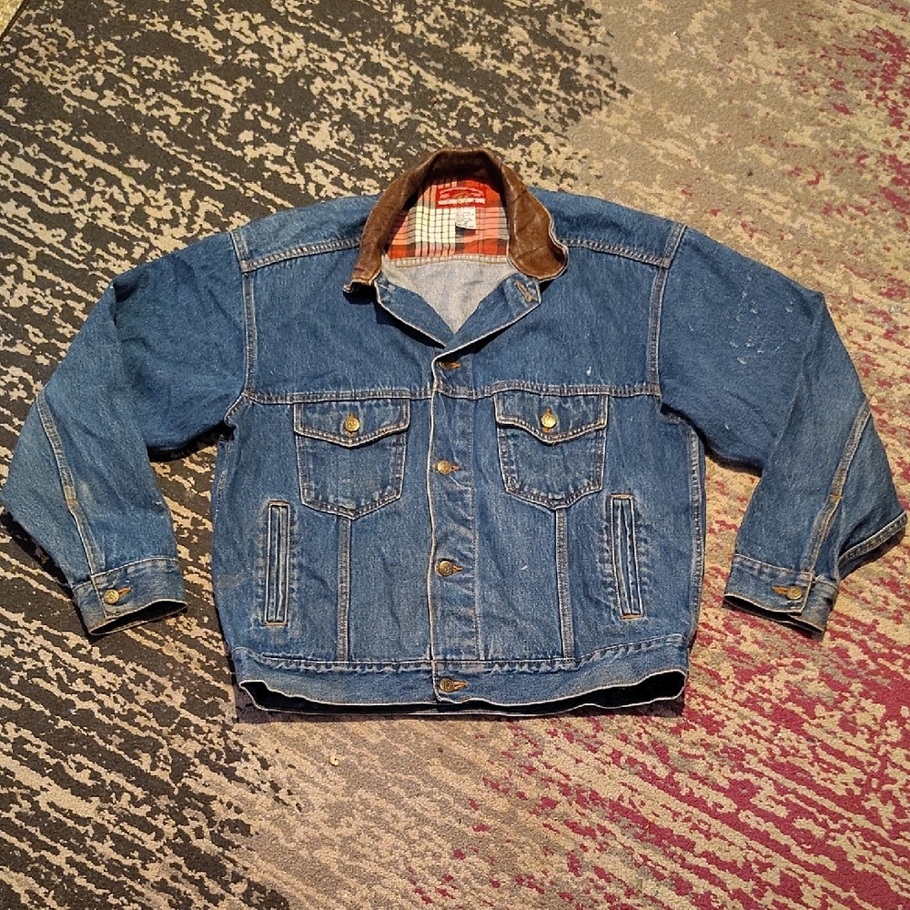Levi's Blue Denim Jacket with Brown Collar